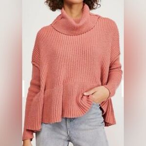 Free People ruffle cowl neck